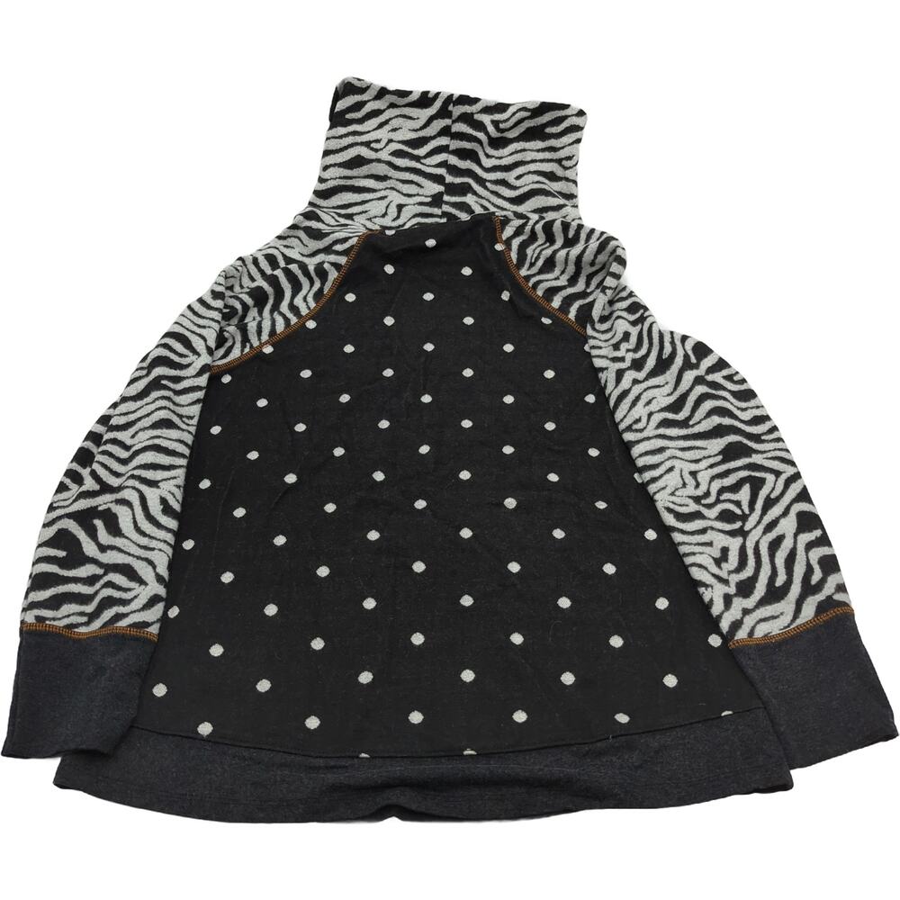 Dolcezza Black White Polka Dot Zebra Turtleneck Sweater